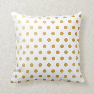 Gold Polka Dots Pattern Cushion