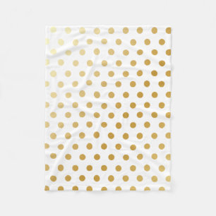 Gold Polka Dots Pattern Fleece Blanket