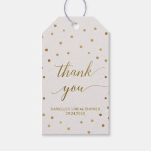 Gold Polka Dots Thank You Favour Gift Tags