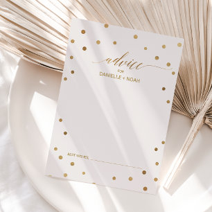 Gold Polka Dots Wedding Advice Card