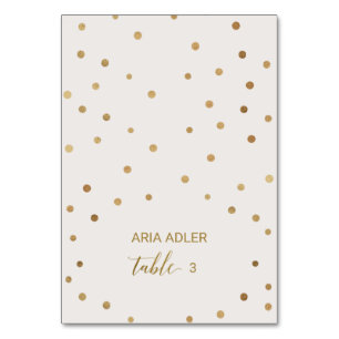 Gold Polka Dots Wedding Escort Place Cards