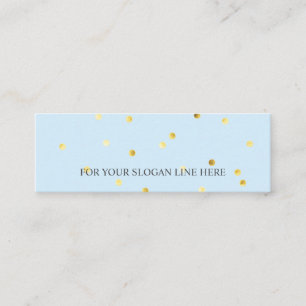 Gold PolkaDot Pattern Baby Blue Mini Business Card