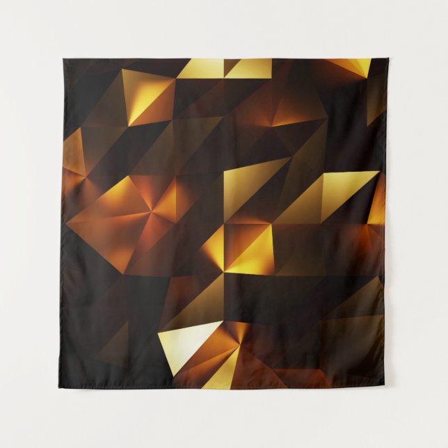 Gold Polygon: 3D Abstract Rendering Tapestry (Front)