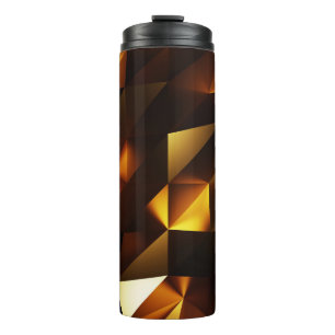 Gold Polygon: 3D Abstract Rendering Thermal Tumbler