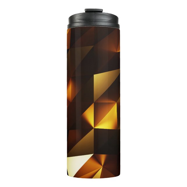 Gold Polygon: 3D Abstract Rendering Thermal Tumbler (Front)