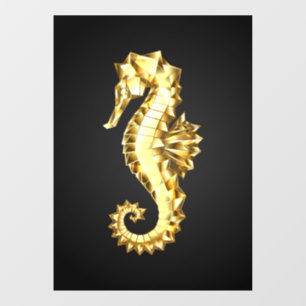 Gold Polygonal Seahorse