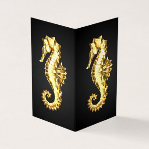 Gold Polygonal Seahorse