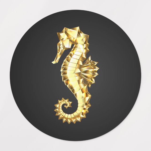 Gold Polygonal Seahorse (Design 1)