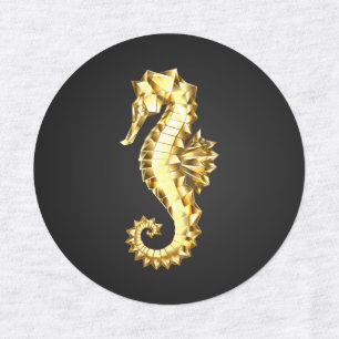 Gold Polygonal Seahorse