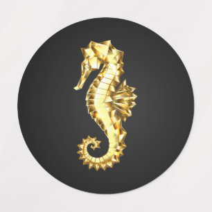 Gold Polygonal Seahorse