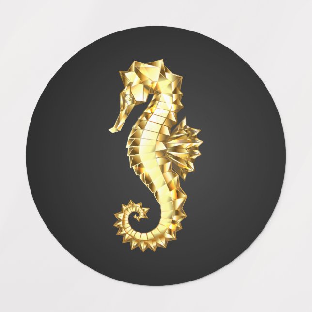 Gold Polygonal Seahorse (Design 1)