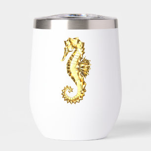 Gold Polygonal Seahorse