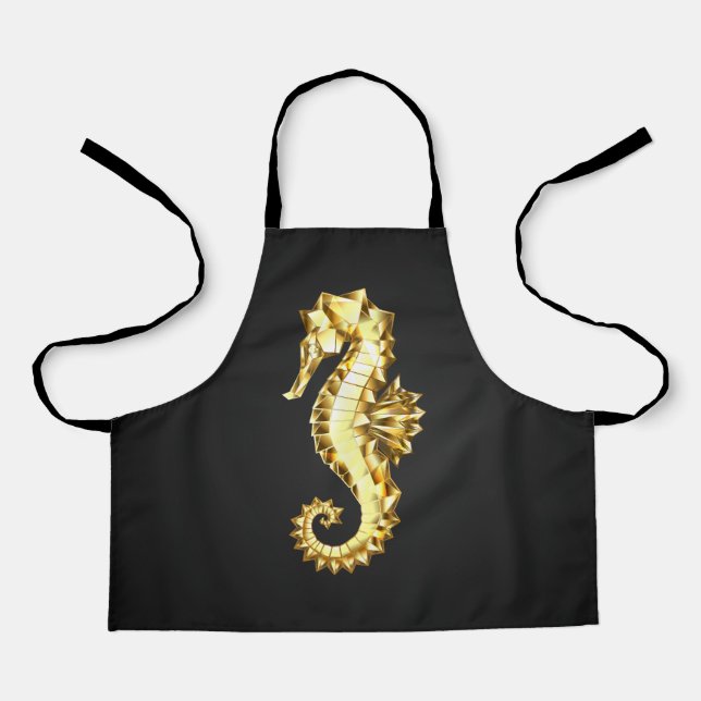 Gold Polygonal Seahorse Apron (Front)