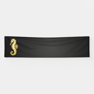 Gold Polygonal Seahorse Banner
