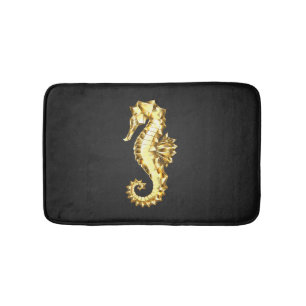 Gold Polygonal Seahorse Bath Mat