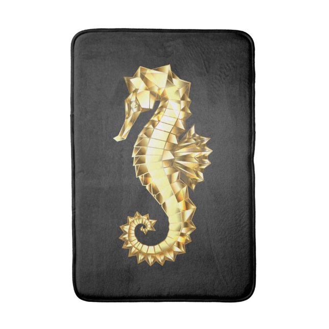 Gold Polygonal Seahorse Bath Mat (Front Vertical)