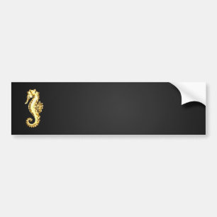 Gold Polygonal Seahorse Bumper Sticker