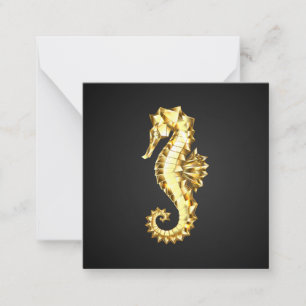 Gold Polygonal Seahorse Card