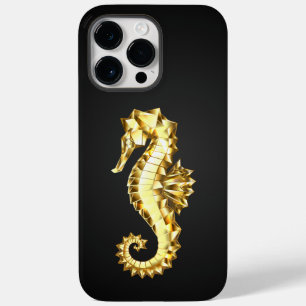 Gold Polygonal Seahorse Case-Mate iPhone 14 Pro Max Case