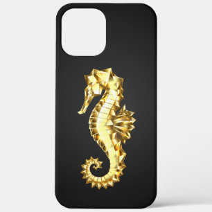 Gold Polygonal Seahorse iPhone 12 Pro Max Case