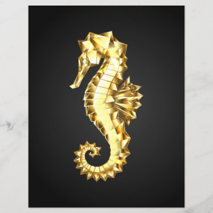 Gold Polygonal Seahorse Flyer