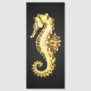 Gold Polygonal Seahorse Magnetic Invitation