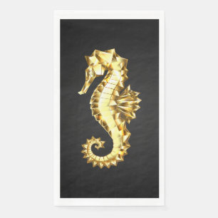 Gold Polygonal Seahorse Napkin
