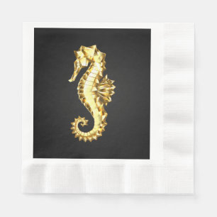Gold Polygonal Seahorse Napkin