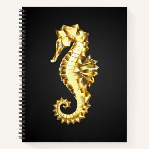 Gold Polygonal Seahorse Notebook