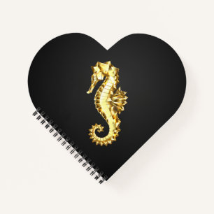 Gold Polygonal Seahorse Notebook