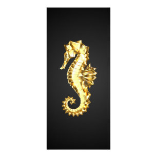 Gold Polygonal Seahorse Rack Card