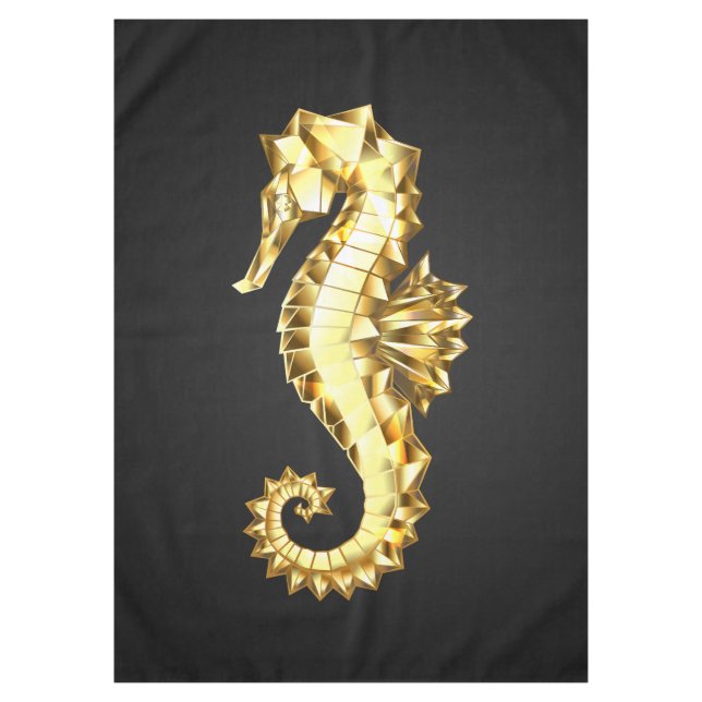 Gold Polygonal Seahorse Tablecloth (Front)