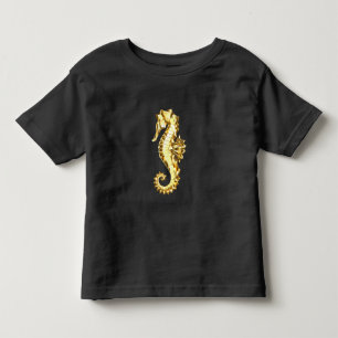 Gold Polygonal Seahorse Toddler T-Shirt