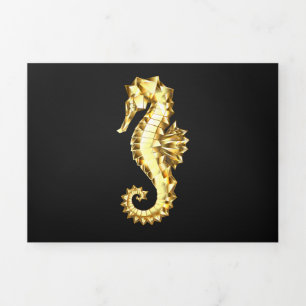 Gold Polygonal Seahorse Tri-Fold Programme
