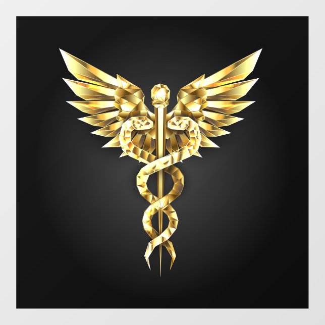 Gold Polygonal Symbol Caduceus (Sheet)