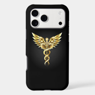 Gold Polygonal Symbol Caduceus