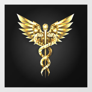 Gold Polygonal Symbol Caduceus
