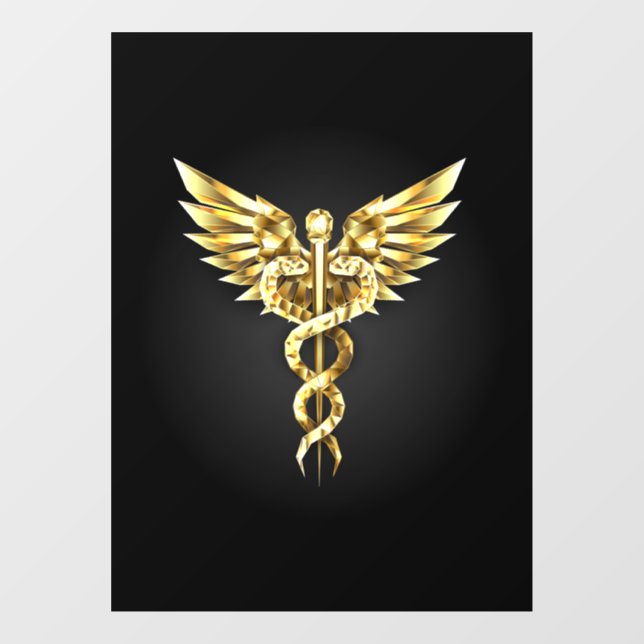Gold Polygonal Symbol Caduceus (Sheet)