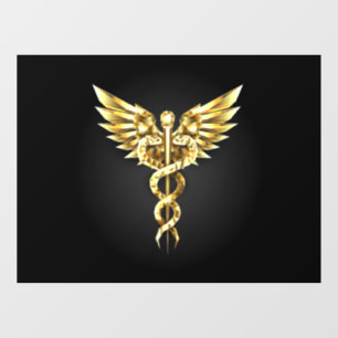 Gold Polygonal Symbol Caduceus