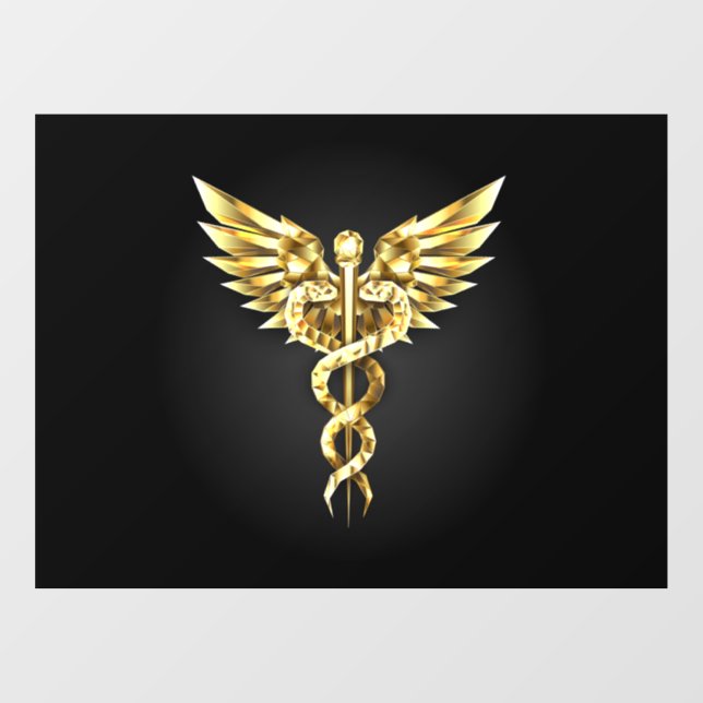 Gold Polygonal Symbol Caduceus (Sheet)