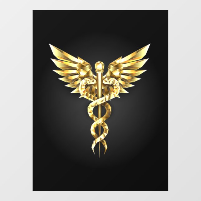 Gold Polygonal Symbol Caduceus (Sheet)
