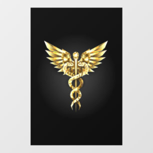 Gold Polygonal Symbol Caduceus
