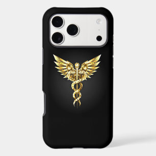 Gold Polygonal Symbol Caduceus