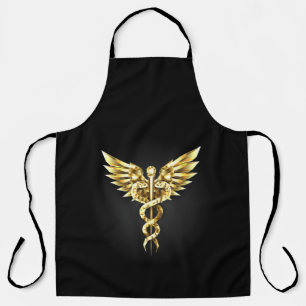 Gold Polygonal Symbol Caduceus Apron