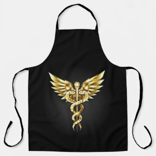 Gold Polygonal Symbol Caduceus Apron