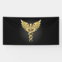 Gold Polygonal Symbol Caduceus
