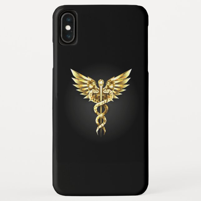 Gold Polygonal Symbol Caduceus Case-Mate iPhone Case (Back)