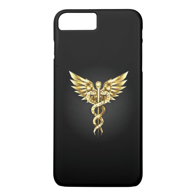 Gold Polygonal Symbol Caduceus Case-Mate iPhone Case (Back)