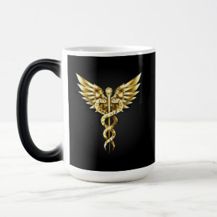 Gold Polygonal Symbol Caduceus Magic Mug