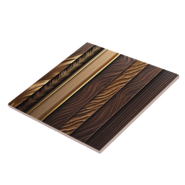 Gold Popular Wood Art Lamperia Collection Ceramic Tile (Side)